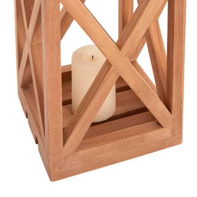 Fener dekorativ FENT HM4581, dru teak, 20x20x30-58cm, natyral