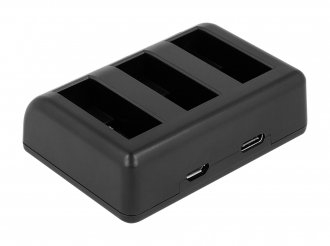Karikues baterie Newell SDCS USB, për DJI Osmo Action, 3 slote, i zi