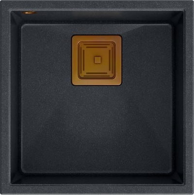 Lavaman kuzhine Quadron DAVID 40 GraniteQ, montim nën banak, black diamond me elemente bakri