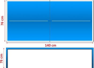 Tavolinë pingpong BATSPORT Mini, 140x76 cm, e palosshme, blu