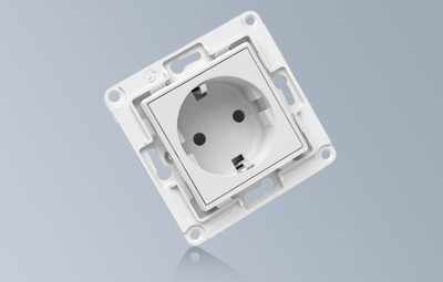 Prizë murale Shelly Wall Socket EU Type E, montim i fshehtë, e bardhë