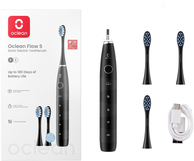 Сонична четка за заби Oclean Flow S, 3 глави, USB C, црна