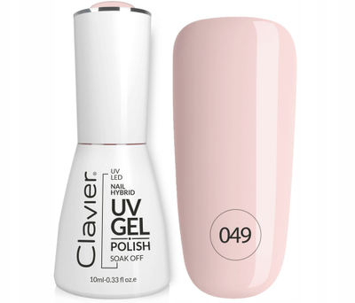 Lак за нокти Clavier Luxury 049, UV хибрид, 10ml, светло розова