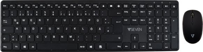 Set tastierë dhe maus V7 CKW550DEBT, wireless, Bluetooth 2.4 GHz, gjermanisht, i zi