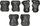 Set mbrojtës për gjunjë, bërryla dhe kyçe NILS Extreme H320, 6 copë, L