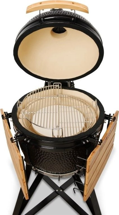 Grill qeramik Kamado BONO Media Classic, 20", BBQ smoker dhe furrë, i zi