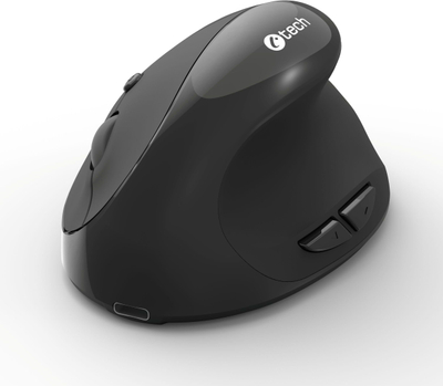 Вертикален глушец C-Tech VEM-17, безжичен Bluetooth 2.4GHz, ергономски, црн