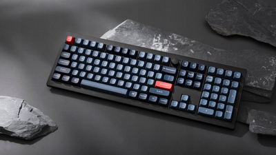 Tastierë mekanike Keychron V6 Max, wireless 2.4 GHz Bluetooth, RGB, switch Banana, e zezë