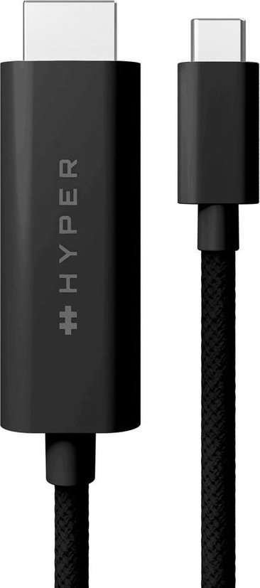 Kабел USB C во HDMI Hyper HD6007BKGL, 2.5m, 4K 60Hz, црн