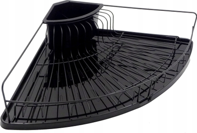 Tharës enësh për qoshe Brunbeste Corner Dish Dryer, i madh, i zi