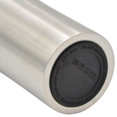 Gotë termike Excellent, 350 ml, çelik inox, ngjyrë argjendi me kapak të zi