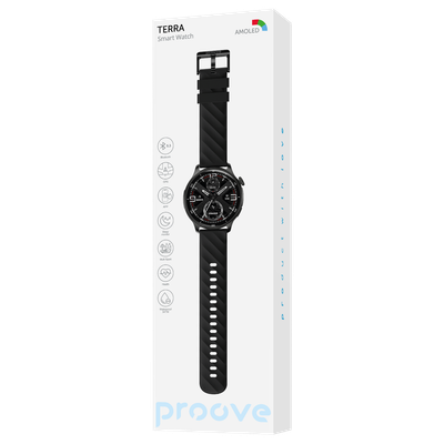 Orë inteligjente Proove Terra me GPS, 1.43" AMOLED, e zezë