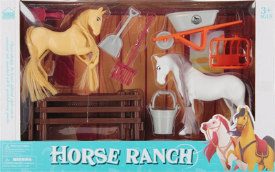 Set lodrash MEGA CREATIVE Horse With Accessories 543504, 2 kuaj, me aksesorë ferme, shumëngjyrësh