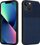 Kuti mbrojtëse Striped për iPhone 7 8 SE 2020, TPU PC, me pjesë metalike, blu e errët