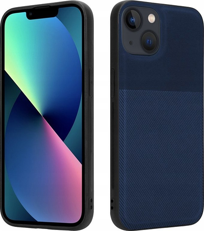 Kuti mbrojtëse Striped për iPhone 7 8 SE 2020, TPU PC, me pjesë metalike, blu e errët