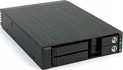 Kornizë disku Fantec MR-25DUAL, 2x 2.5" SATA SAS, hot swap, e zezë