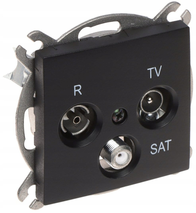 Prizë antene R TV SAT Elektro Plast Santra 4153 19, montim nën suva, IP20, e zezë