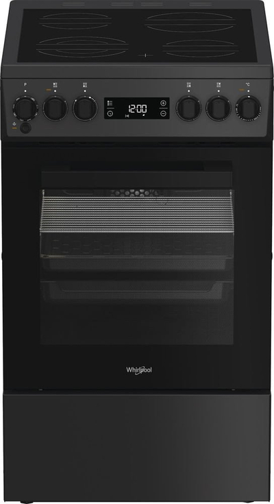 Shporet elektrik Whirlpool W5V8LCSA, pllaka qeramike, 60L, i zi