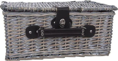 Shportë pikniku Wicker Basket Set, për 4 veta, me servis, gri