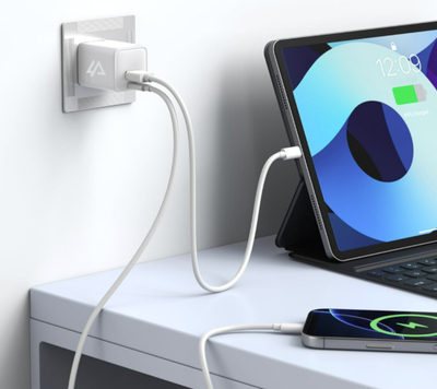 Karikues iPEAX GaN 20W (USB-C + USB-A), I bardhë