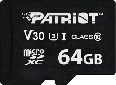 Kartë memorje Patriot VX MicroSDXC, 64GB, Class 10 U3 V30, e zezë