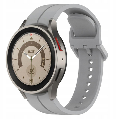 Rrip dore për smartwatch Samsung Watch 4 5, silikon, 44mm, gri