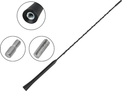 Antena veture universale Car Antenna Whip Mast, 40cm, filetë M6, e zezë