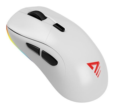 Гејминг глушец Savio Rift, безжичен 2.4 GHz, RGB, бел