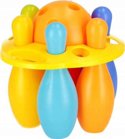 Set bowling Mega Creative Bowling Pins in Net, 6 kunja, me top plastik