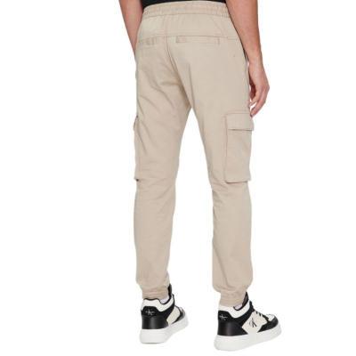 Pantallona jogger cargo Calvin Klein Jeans J30J324696, pambuk, bezhë