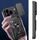 Maskë telefoni Hurtel Hybrid Armor Camshield për iPhone 17 Pro, me këmbëz, kapak kamere, e zezë