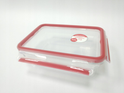 Enë ruajtëse Emsa Clip&amp;Close Glass, 1.3L, qelq, e kuqe