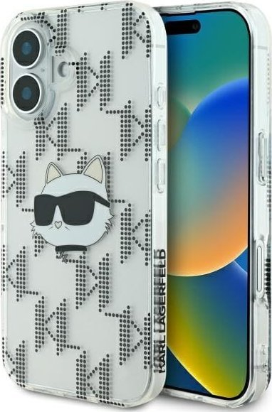 Mbulesë telefoni Karl Lagerfeld KLHCP16SHKLPCHT, për iPhone 16 6.1", e tejdukshme, e fortë