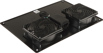 Panel ventilimi për dollap RACK EPRADO A19 2W, me 2 ventilatorë, 230V AC, i zi