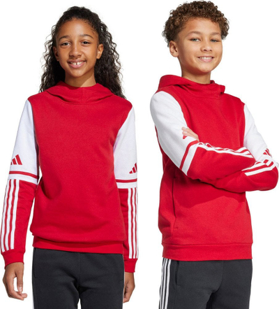 Bluzë me kapuç Adidas Squadra 25 Jr JD4805, për kalamaj, pambuk poliester, gri