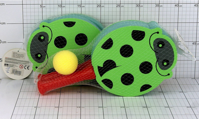 Set raketa shkumë Dromader Ladybug, 2 raketa, me top, jeshile