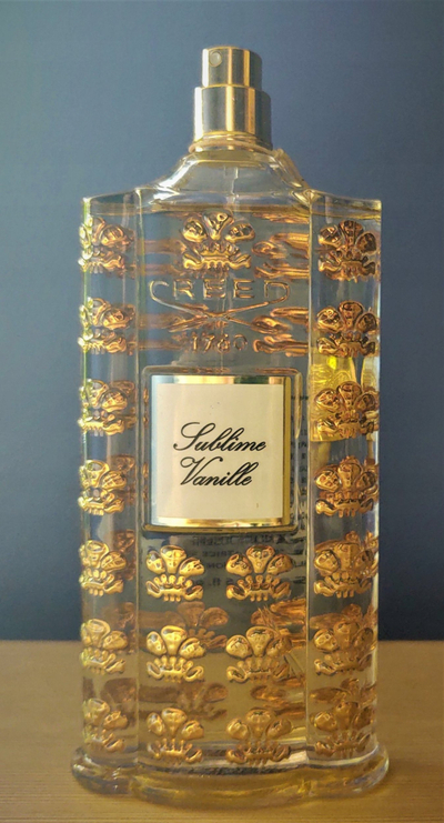 Parfum uniseks Creed Sublime Vanille, 75 ml, aromë orientale e ëmbël, shishe e tejdukshme me detaje të arta