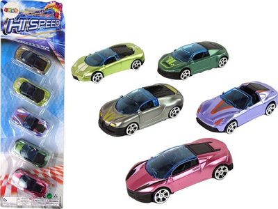 Set makina lodër Hi Speed, 5 copë, me mekanizëm tërhiq e lësho, shumëngjyrëshe