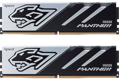 Memorie RAM Apacer Panther DDR5, 32GB 2x16GB, 5200MHz CL40, e zezë argjendtë