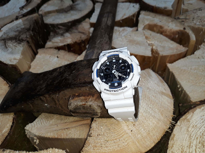 Orë për meshkuj Casio G-SHOCK GA 100B-7A, e bardhë