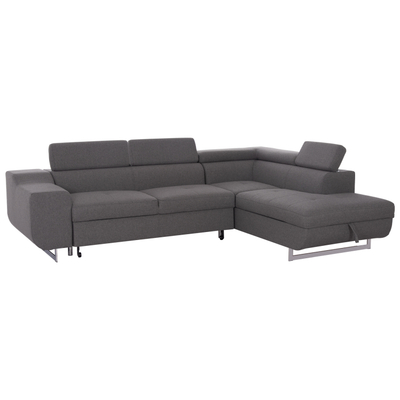 Divan këndor Encore HM3301.01R, me shtrat dhe arkë, 285x205cm, gri