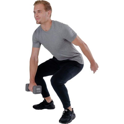 Hantelë Pure2Improve me neopren, 6 kg, gri
