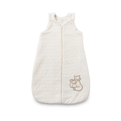 Set dhuratë bebe Kenguru Gold Popcorn Fox, thes gjumi TOG 2, 4-8 muaj, ekru