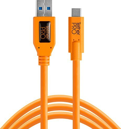 Kabllo USB Tether Tools CUC3215, USB A me USB C, 4.6 m, portokalli