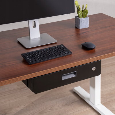 Sirtar poshtë tavolinës Maclean MC-461, ergonomik me çelës, çelik, i zi
