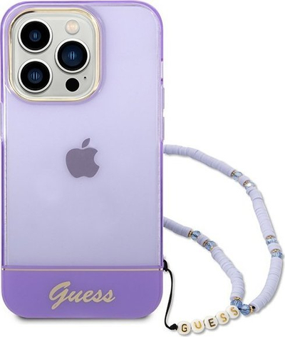Mbulesë telefoni Guess GUHCP14XHGCOHU, për iPhone 14 Pro Max, hardcase Translucent Pearl, lejla