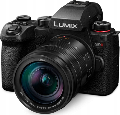 Aparat fotografik Panasonic Lumix G9 II DC G9M2LE, me lentën Leica 12‑60mm F2.8‑4, 25.2MP, i zi