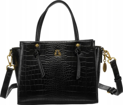 Çantë dore Lulu Castagnette Varadat, handbag, me lëkurë si krokodil, e zezë