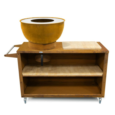 Kuzhinë kopshti Heat Trolle HBBQ.005R, tas 55 cm, me rrota, ngjyrë rusty