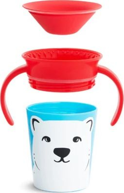 Gotë trajnimi Munchkin Miracle 360 Wild Love Polar Bear, 177ml, pa rrjedhje, shumëngjyrëshe